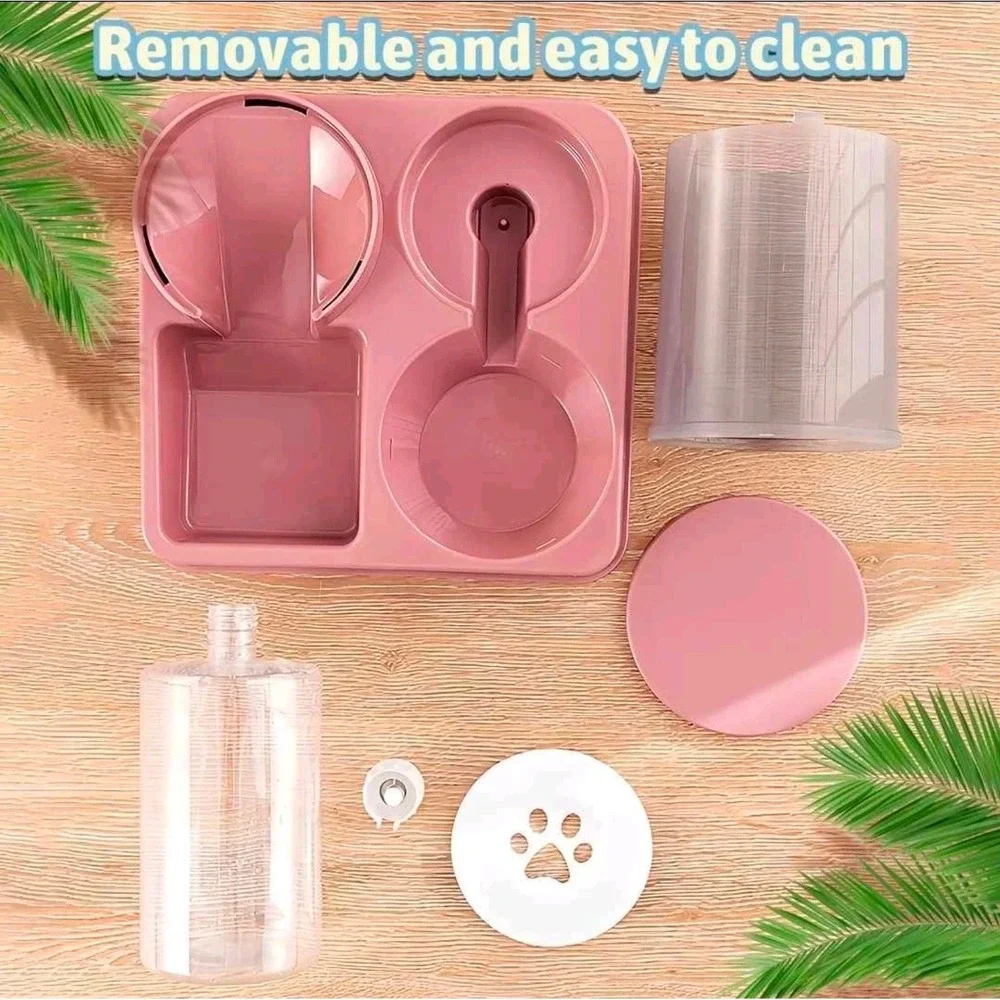 Gravity Automatic Cat Feeder and Water Dispenser 2-in-1 Pet Feeding Station Blue